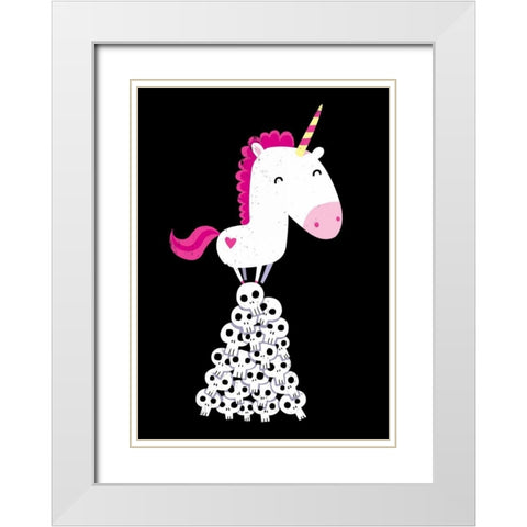 Killer Unicorn White Modern Wood Framed Art Print with Double Matting by Buxton, Michael