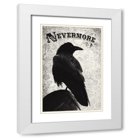 Nevermore White Modern Wood Framed Art Print with Double Matting by Buxton, Michael