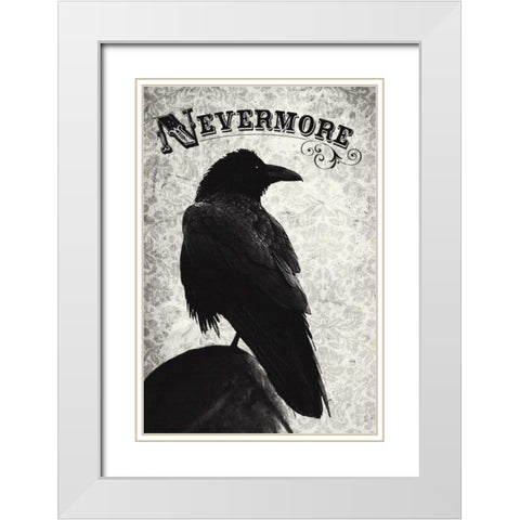 Nevermore White Modern Wood Framed Art Print with Double Matting by Buxton, Michael