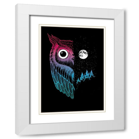 Night Owl White Modern Wood Framed Art Print with Double Matting by Buxton, Michael