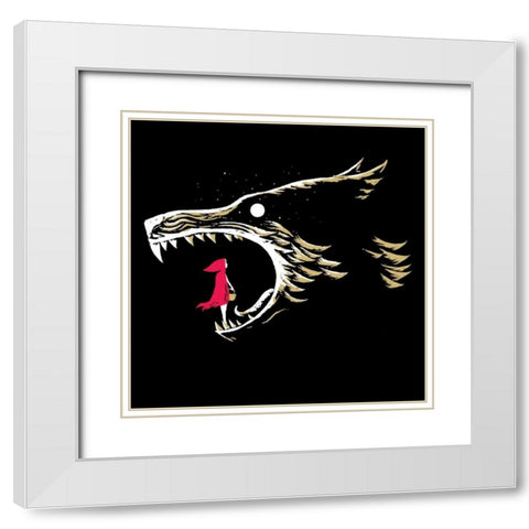 What Big Teeth You Have White Modern Wood Framed Art Print with Double Matting by Buxton, Michael