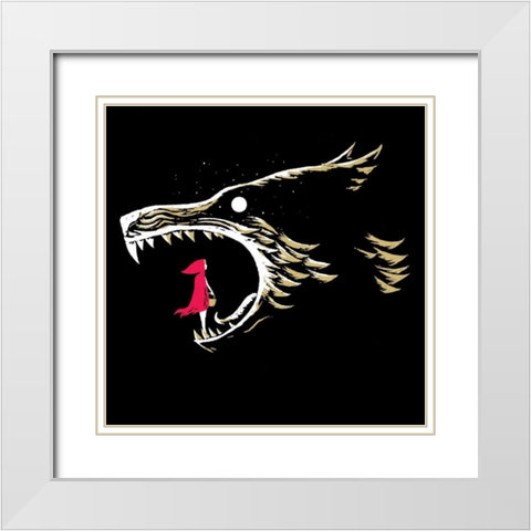 What Big Teeth You Have White Modern Wood Framed Art Print with Double Matting by Buxton, Michael