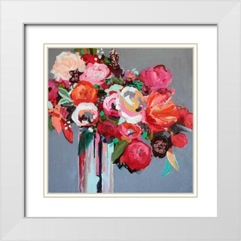 Confetti White Modern Wood Framed Art Print with Double Matting by Brewer, Jacqueline