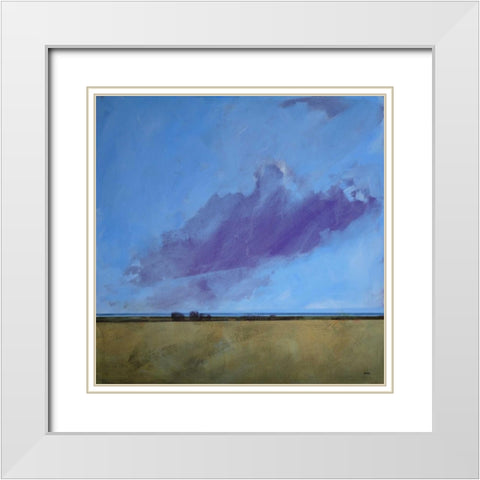 Distant River White Modern Wood Framed Art Print with Double Matting by Bailey, Paul