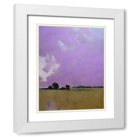 Over the Fields to the Distant Sea White Modern Wood Framed Art Print with Double Matting by Bailey, Paul
