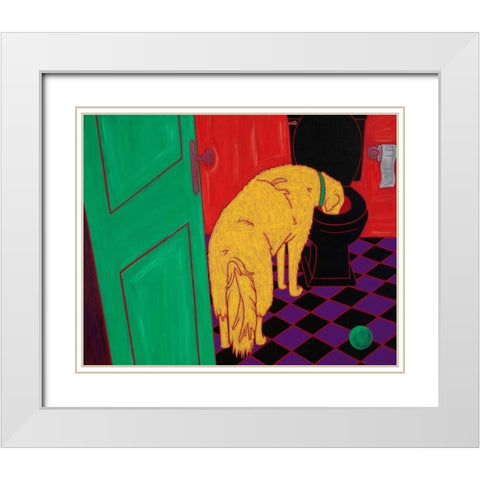 Drinking Problem White Modern Wood Framed Art Print with Double Matting by Bond, Angela