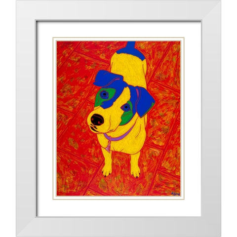 Feisty Jack Russell White Modern Wood Framed Art Print with Double Matting by Bond, Angela