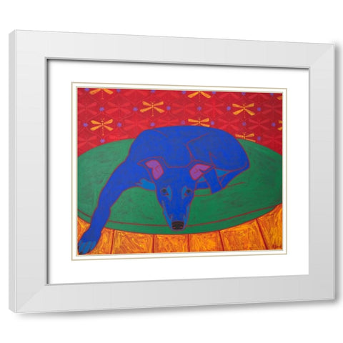 Runner in Repose White Modern Wood Framed Art Print with Double Matting by Bond, Angela