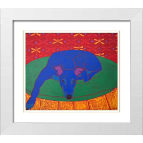 Runner in Repose White Modern Wood Framed Art Print with Double Matting by Bond, Angela