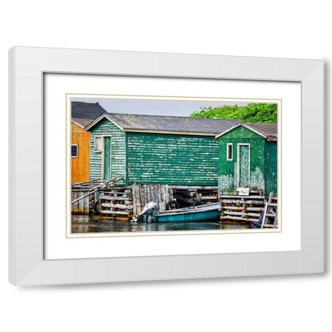 Weathered White Modern Wood Framed Art Print with Double Matting by Burdick, Chuck