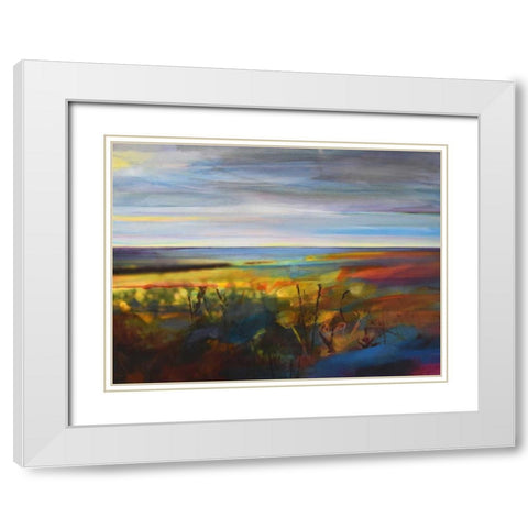 Buttercups Near Warley White Modern Wood Framed Art Print with Double Matting by Boyce, Kate