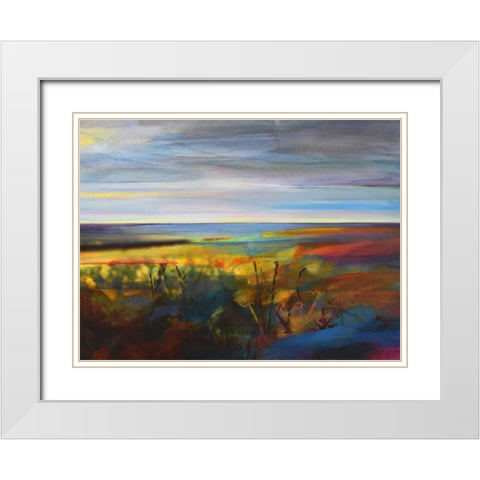 Buttercups Near Warley White Modern Wood Framed Art Print with Double Matting by Boyce, Kate