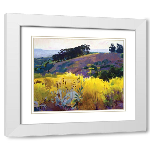 Late Sun, Eucalyptus on the Ridge White Modern Wood Framed Art Print with Double Matting by Burtt, Marcia