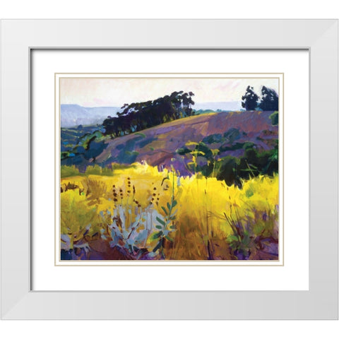 Late Sun, Eucalyptus on the Ridge White Modern Wood Framed Art Print with Double Matting by Burtt, Marcia