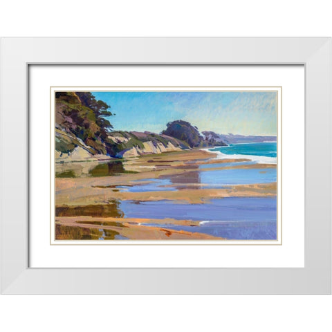 October High Tide White Modern Wood Framed Art Print with Double Matting by Burtt, Marcia