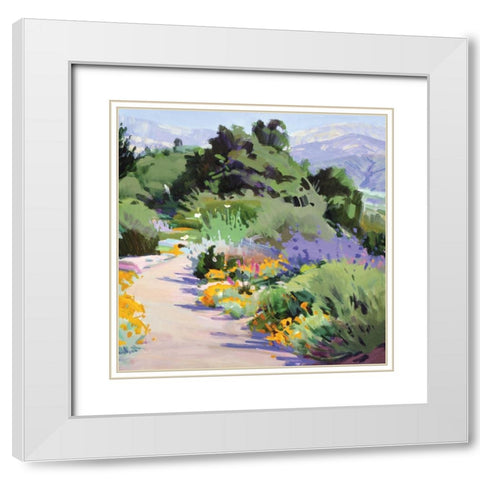 Path through the Poppies White Modern Wood Framed Art Print with Double Matting by Burtt, Marcia