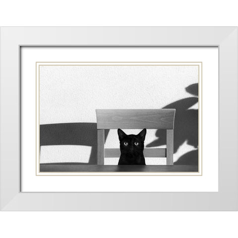 Where Is My Coffee? White Modern Wood Framed Art Print with Double Matting by Bertelli, Jon