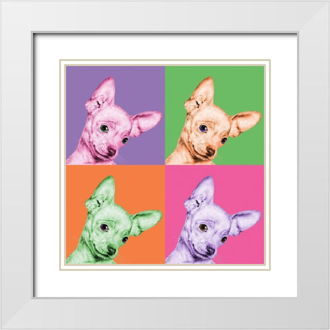 Sweet Chihuahua Pop White Modern Wood Framed Art Print with Double Matting by Bertelli, Jon
