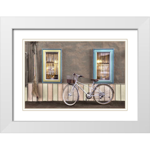 Cafa Bike Ride White Modern Wood Framed Art Print with Double Matting by Blaustein, Alan