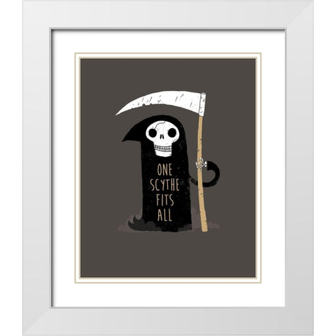 One Skyth Fits All White Modern Wood Framed Art Print with Double Matting by Buxton, Michael