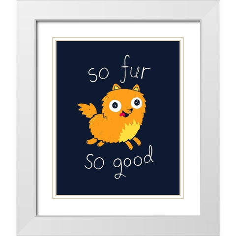 So Fur So Good White Modern Wood Framed Art Print with Double Matting by Buxton, Michael
