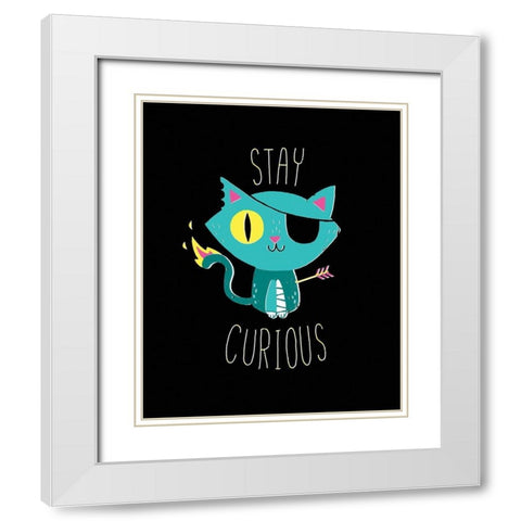 Stay Curious White Modern Wood Framed Art Print with Double Matting by Buxton, Michael
