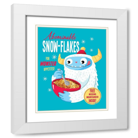 Abominable Snowflakes White Modern Wood Framed Art Print with Double Matting by Buxton, Michael