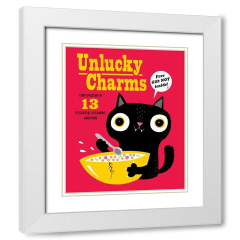 Unlucky Charms White Modern Wood Framed Art Print with Double Matting by Buxton, Michael