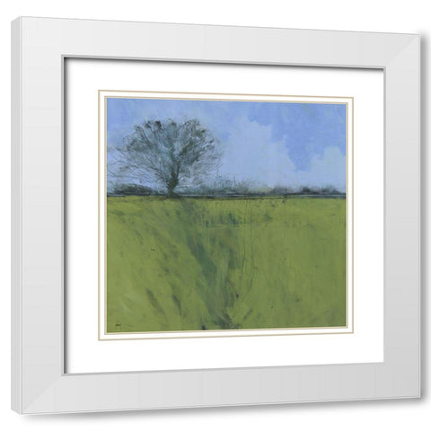 Fenland Morning White Modern Wood Framed Art Print with Double Matting by Bailey, Paul