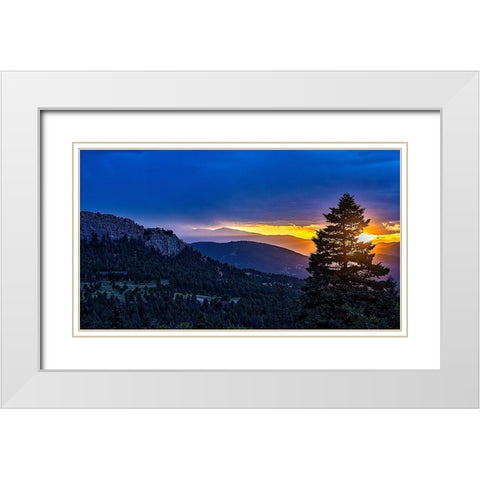 Fading Glow White Modern Wood Framed Art Print with Double Matting by Burdick, Chuck