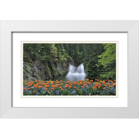 Water Music White Modern Wood Framed Art Print with Double Matting by Burdick, Chuck
