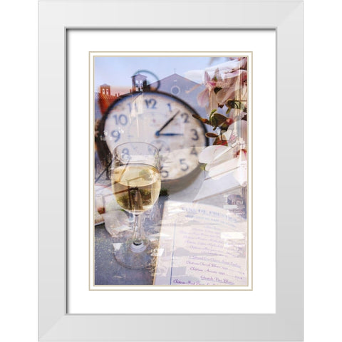 Cafe de France #1 White Modern Wood Framed Art Print with Double Matting by Blaustein, Alan