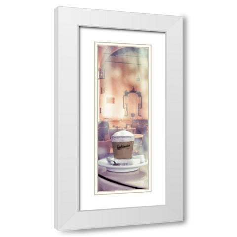 Caffe Macchiato Lucca #2 White Modern Wood Framed Art Print with Double Matting by Blaustein, Alan
