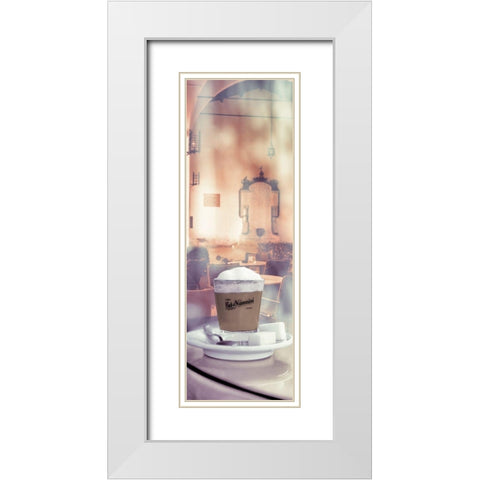 Caffe Macchiato Lucca #2 White Modern Wood Framed Art Print with Double Matting by Blaustein, Alan