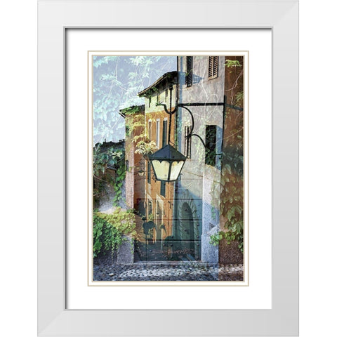 Montalcino Lampione #1 White Modern Wood Framed Art Print with Double Matting by Blaustein, Alan