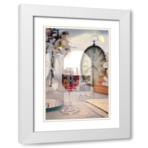 Tuscan Caffe #2 White Modern Wood Framed Art Print with Double Matting by Blaustein, Alan