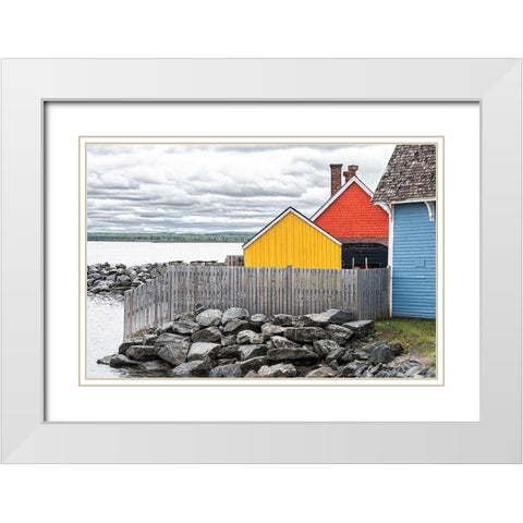 Coastal Geometry White Modern Wood Framed Art Print with Double Matting by Burdick, Chuck