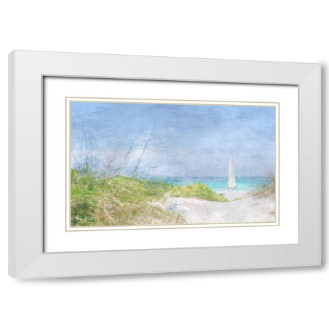 Solitary Yacht White Modern Wood Framed Art Print with Double Matting by Bay, Noah