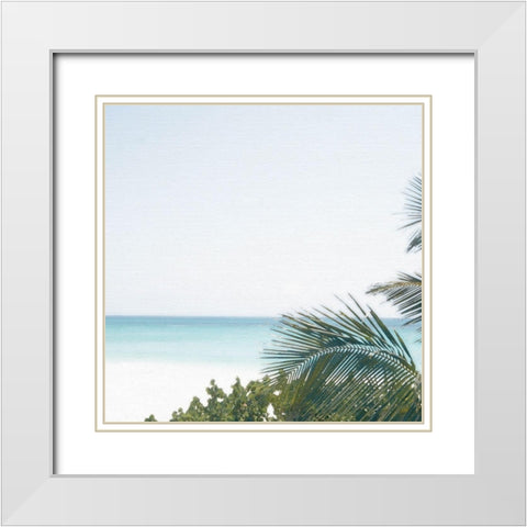 Calm Beach White Modern Wood Framed Art Print with Double Matting by Bay, Noah