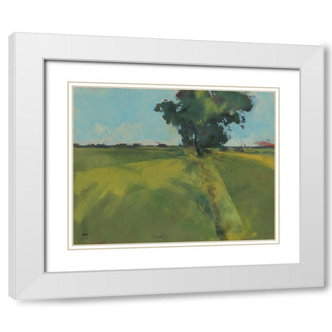 Essex Field White Modern Wood Framed Art Print with Double Matting by Bailey, Paul