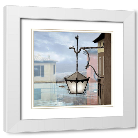 Baveno Lake Vista 1 White Modern Wood Framed Art Print with Double Matting by Blaustein, Alan