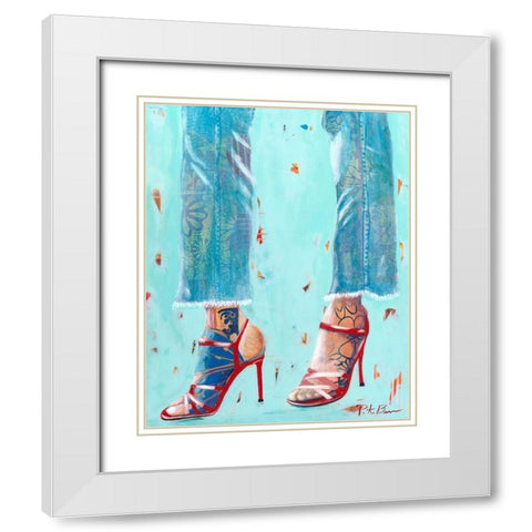 Red Heels White Modern Wood Framed Art Print with Double Matting by Beer, Pamela K.
