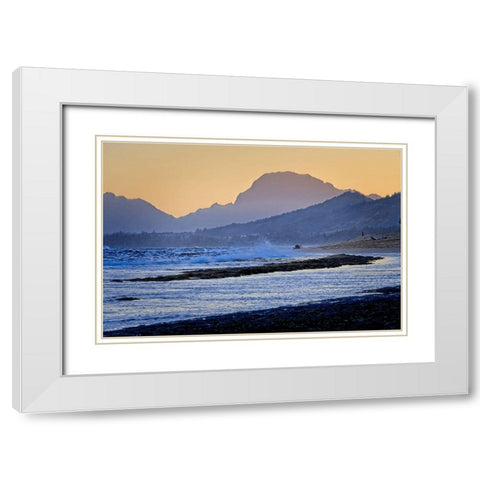 Shades of Blue White Modern Wood Framed Art Print with Double Matting by Burdick, Chuck