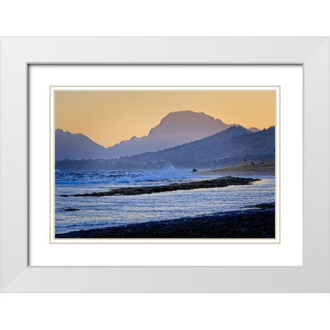 Shades of Blue White Modern Wood Framed Art Print with Double Matting by Burdick, Chuck