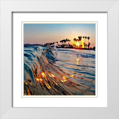Wave 1 White Modern Wood Framed Art Print with Double Matting by Baran, John