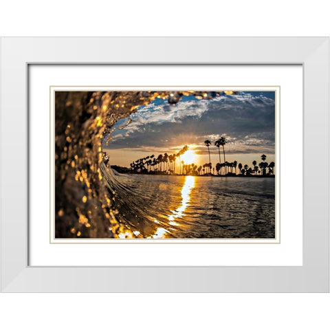 Wave 3 White Modern Wood Framed Art Print with Double Matting by Baran, John