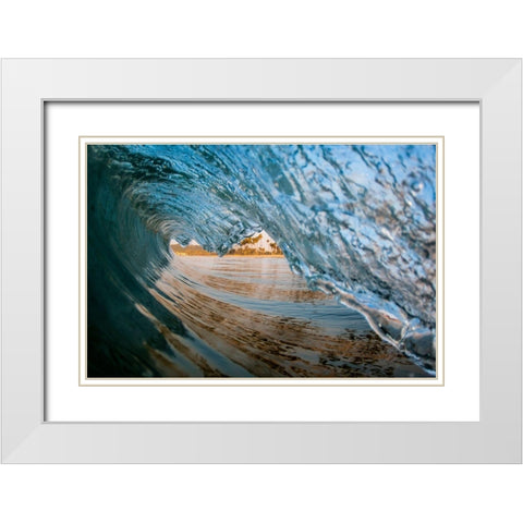 Wave 13 White Modern Wood Framed Art Print with Double Matting by Baran, John
