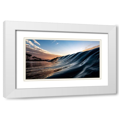 Wave 23 White Modern Wood Framed Art Print with Double Matting by Baran, John