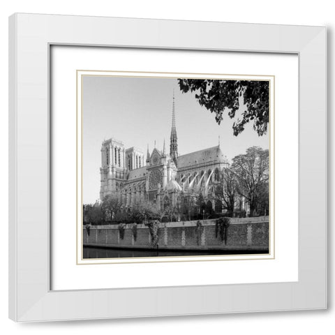 Our Lady of Paris White Modern Wood Framed Art Print with Double Matting by Blaustein, Alan