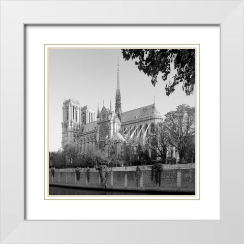 Our Lady of Paris White Modern Wood Framed Art Print with Double Matting by Blaustein, Alan